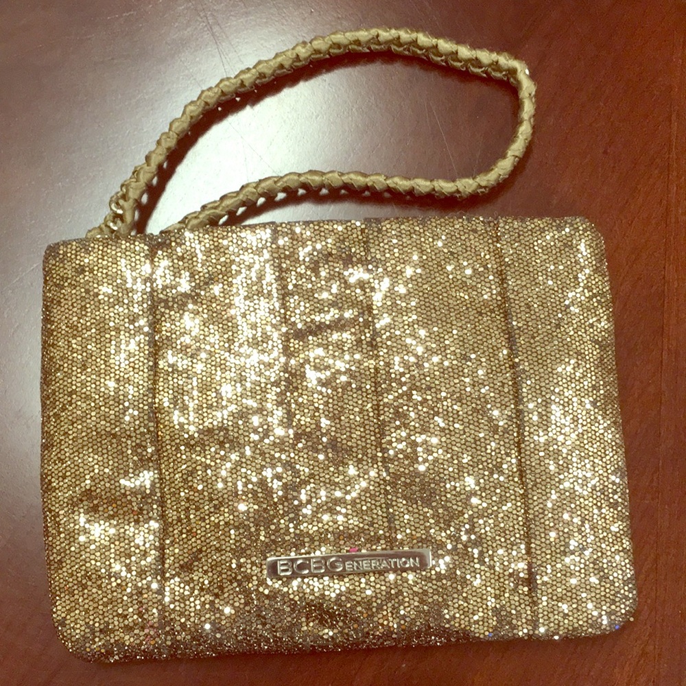 BCBGeneration Gold Sparkly Formal Purse